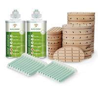 BLOCK BOND lot de 20 - Nouvelle formule Colle à l'uréthane avec des talonnettes de bois