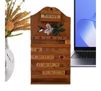 Block Calendar | Perpetual Wooden Reusable Date Display,Daily Desk Calendar, Home Farmhouse Entryway Bookshelf Living Room Bedroom Indoor Women Men