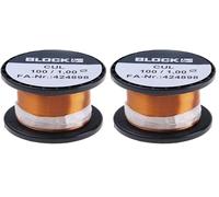 Block CUL 100 Fil de cuivre émaillé Diamètre extérieur (avec vernis isolant) 1 mm 14 m 0,10 kg Multicolore (Lot de 2)