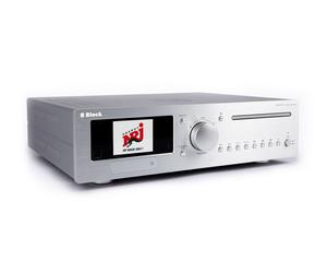 Block CVR-200 Récepteur stéréo Blu-ray avec 2 sorties audio 100 W pour le streaming et la lecture vidéo, couleur argent diamant