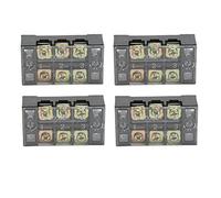 Block de Jonction Électrique 4 Positions, Bornier à Vis Double Rangée, 35A 600V, Borne à Vis avec Cache Transparent - Haute Capacité, Protection Anti - poussière, Usage Industrie (3 postes (3503))