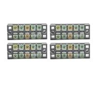 Block de Jonction Électrique 4 Positions, Bornier à Vis Double Rangée, 35A 600V, Borne à Vis avec Cache Transparent - Haute Capacité, Protection Anti - poussière, Usage Industrie (5 postes (3505))