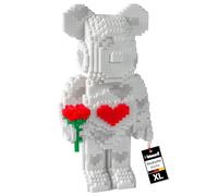 block!t Blocs de construction Love Bear avec LED - 5 423 pièces - Cadeau DIY pour adulte, petite amie, femme - Ours blanc avec cœur et rose - Décoration romantique pour la Saint-Valentin, un
