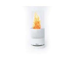 Block The Flame enceinte Bluetooth sans fil avec feu de table pour une ambiance chaleureuse, en blanc