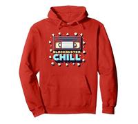 Blockbuster Chill : soirée cinéma rétro VHS Popcorn Sweat à Capuche, Unisexe pour Adultes, Rouge, M