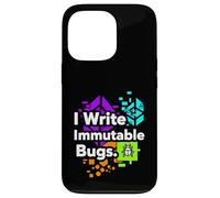 Blockchain Developer Funny I Write Immutable Bugs Coque pour iPhone 13 Pro