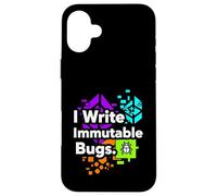Blockchain Developer Funny I Write Immutable Bugs Coque pour iPhone 16 Plus