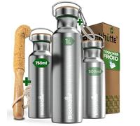 Blockhütte Gourde isotherme en acier inox, bouteille isotherme 750 ml, bouteille d'eau anti-fuite I la gourde thermos passe au lave-vaisselle I pour l'université, bureau, enfants et adultes