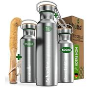 Blockhütte gourde isotherme personnalisée en acier inox, bouteille isotherme 500ml, bouteille d'eau anti-fuite, gourde thermos passe au lave-vaisselle I pour école, bureau, enfants, adultes