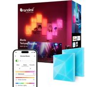 Blocks Kit D'extension 2 Carrés Texturés (Requiskit De Démarrage),Design 3d À Facettes Multiples,Panneau Led Multicolore Rgbw,Éclairage Changeant De Couleur 16m+,Déco Murale Et Chambre