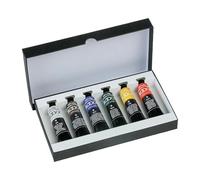 Honsell Blockx 40643 Lot de 6 tubes de peinture à l'huile pour artistes standard 6 x 20 ml Couleurs brillantes avec concentration élevée en pigments, 100% résistant à la lumière, multicolore
