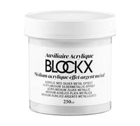 BLOCKX 35903BXC Auxiliaire acrylique Médium effet argent métal 250ml