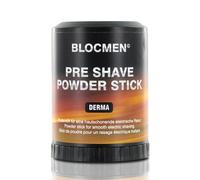 BLOCMEN Derma Stick de poudre derma 60g - rasage à sec doux sans irritations - stick avant-rasage sans parfum ni colorant pour peaux sensibles