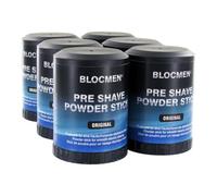 BLOCMEN Original Stick de poudre original 60g - rasage à sec doux sans irritations - stick avant-rasage avec menthol pour hommes (60 g (Lot de 6))