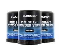 BLOCMEN Original Stick de poudre original 60g - rasage à sec doux sans irritations - stick avant-rasage avec menthol pour hommes (60 g (Lot de 3))