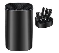 Blocs à Couteaux Vides de Cuisine, Universel Support Carré Rangement à Couteaux de Cuisine, Porte Couteaux Noir sans Couteaux, pour 14 Couteaux de Toutes Sortes, 22.5 x 14 x 14 cm