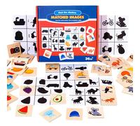 Blocs À Motifs En Bois Montessori, Jouets Assortis D'Ombre, Image Cognitive, Jeu Assorti, Transport De Fruits, Animaux