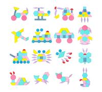 Blocs À Motifs En Bois Pour Enfants, 180 Pièces, Motifs, Formes Géométriques, Tri, Jouets À Empiler, Casse-Tête, Tige Montessori P