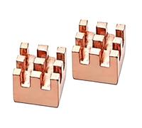 Blocs adhésifs de dissipateur thermique en cuivre, 6x6x5mm | Pièces de refroidissement de puces électrolytiques pour cartes compactes, constructions de projets