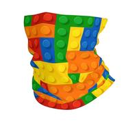 Blocs Amusants Multicolores Homme Femme Foulard Coupe-Vent Cache Cou Anti-Solaire Bandeau pour Ski Moto Golf