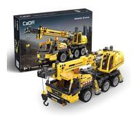 CaDA Jeu de construction Camion-grue 658 pièces Jaune pour enfants