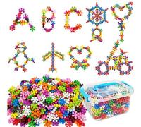 Blocs Constitutifs De La Fleur De Prune Puzzle De Flocon De Neige | Matériau Fort | 2,6 Cm | STÉRÉO ROTATABLE SNOWFLAKE PLUM SETE TOYS BLACKSOS | Bâtiments À Tige Solide Imbriqués | Éducation | Pour L