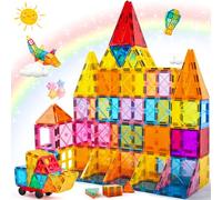 Blocs Construction Magnétiques, 100 Pièces Constructions Magnetique Enfant Jouets Magnétiques Ludique et Créatif pour Les Enfants de 3 4 5 6 7 8 Ans Cadeaux d'anniversaire