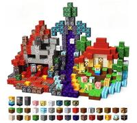 Blocs Construction Magnétiques - 200 PCS Construction Magnetique Enfant - Puzzle Cubes Magnétiques - Jouet Cadeau Garçon Fille