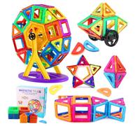 MXTIMWAN Blocs Construction Magnétiques 84 pièces, Construction Magnetique Enfant, Enfant Cadeaux d'anniversaire de Noël pour 3 4 5 6 Ans Filles Garcons