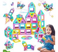 Blocs Construction Magnétiques Enfants Jouets Jeux de Construction Educatif Cadeau d'anniversaire pour 3 4 5 6 7 8 9 Ans Fille Garcon