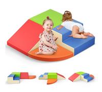 Blocs d’Escalade en Mousse colorés 4 pièces, Blocs Souples avec Fermetures Velcro, Jouet combinable pour Tout-Petits, intérieur et crèche