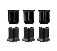 Blocs d'angle pour plinthes de 5 à 4 cm de hauteur, fournissant 3 pièces intérieures et 3 pièces extérieures pour des besoins complets de garniture d'angle (S noir)