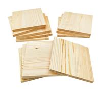 Blocs de bois carrés non vernis pour bricolage, 10 x 10 x 0,8 cm, vierges, carrés de bois fins en pin, planches pour sculpture sur bois, dessous-de-verre DIY, peinture et pyrogravure, 12 pièces