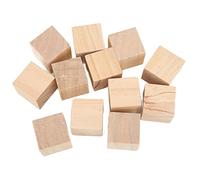 Blocs de Bois de Pin Non Finis, 12 Cubes, 4 x 4 x 4 cm, pour Bricolage, Artisanat, Décoration Intérieure, Puzzles, Timbres
