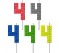 Blocs de bougies d'anniversaire, chiffre 4, hauteur 5,5 cm
