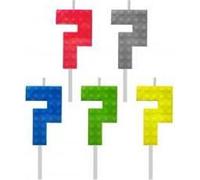 Blocs de bougies d'anniversaire, chiffre 7, hauteur 5,5 cm