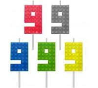 Blocs de bougies d'anniversaire, chiffre 9, hauteur 5,5 cm
