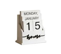 Blocs De Calendrier Perpétuel En Bois Vintage, For Bureau, Salle Classe, Nouvelle Décoration Maison, Affichage La Semaine, Du Mois, Jour Nouvel An(White)