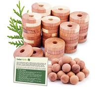 Blocs de cèdre hyde de cèdre pour le rangement des vêtements | Boules de cèdre et anneaux de cèdre | Désodorisant pour placard | Protection des vêtements et prévention de la moisissure | 40 pièces, 30