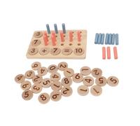 Blocs de Chiffres éducatifs en Bois et Tableau de Comptage pour Les Tout-Petits avec 20 Blocs Cylindriques et 33 Puces Numériques