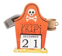 Blocs de compte à rebours d'Halloween, calendrier 2025 en bois, réglable, décoration rustique pour loisirs créatifs, suivi réutilisable, chambre à coucher, vacances, fête, cuisine, salle de
