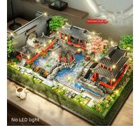 Blocs de construction à micro-particules, modèle d'assemblage de jouet. Petite porte du jardin de Suzhou, série d'architecture chinoise. Explorez les merveilles du monde. Briques MOC, décoration de co