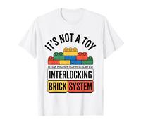 Blocs de Construction Amusants Maître de Construction Briques Blocs Jouets T-Shirt