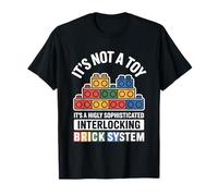 Blocs de Construction Amusants Maître de Construction Briques Blocs Jouets T-Shirt