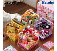 Blocs de construction Areax Sanrio Hello Kitty Kuromi ma mélodie petites particules garçon fille assemblé jouet modèle ornement cadeau de vacances AB0070