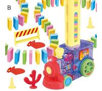 Blocs de construction automatique pour enfants, Train électrique Domino, musique légère, jouets Puzzle