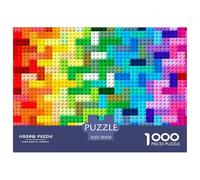 Blocs de Construction colorés Puzzle 1000 pièces - Activité Ludique pour Adultes Et Ados, Qualité Premium, Poster Mural Inclus, Boîte Cadeau, 70x50cm/1000pcs