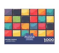 Blocs de Construction colorés Puzzle Amusant Divertissement Créatif Pièces Parfaitement Assorties 1000 Pièces Cubes Casse-tête Qualité Premium pour Adultes 38x26cm/1000pcs