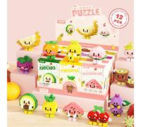 Blocs de construction créatifs pour enfants, assemblage de Puzzle pastèque Durian, avocat, bureau, ornements de poupée de dessin animé, jouet cadeau de bricolage K108