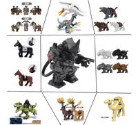Blocs de construction d'animaux classiques, cheval de guerre créatif, élan, sanglier, loup, briques à monter soi-même, jouets dinosaures pour enfants, cadeaux de noël XPJ-MA-04